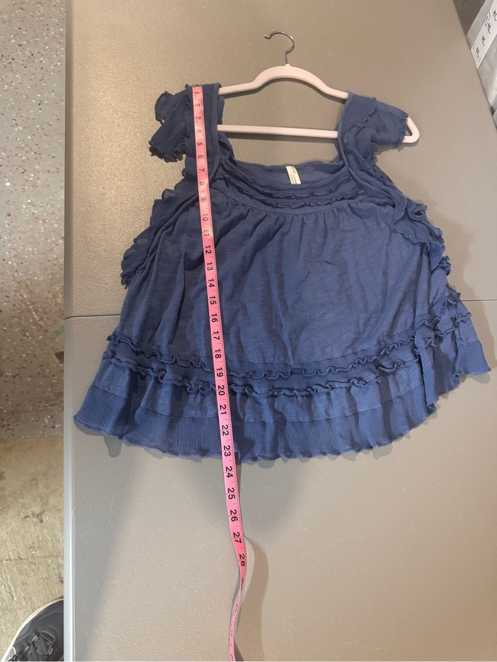 Anthropologie Blue Ruffled Scoop-Neck Camisole - Picture 4 of 6